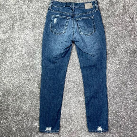 Ag Adriano Goldschmied The Beau Sloucy Skinny Distressed Medium Wash Jeans 25 - Picture 7 of 15